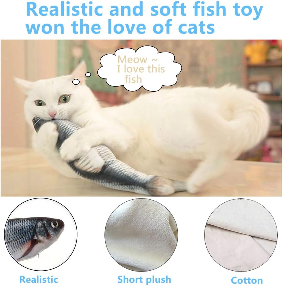 Wiggle Fish Catnip Toy - Interactive Plush Toy for Cats with Realistic Movements