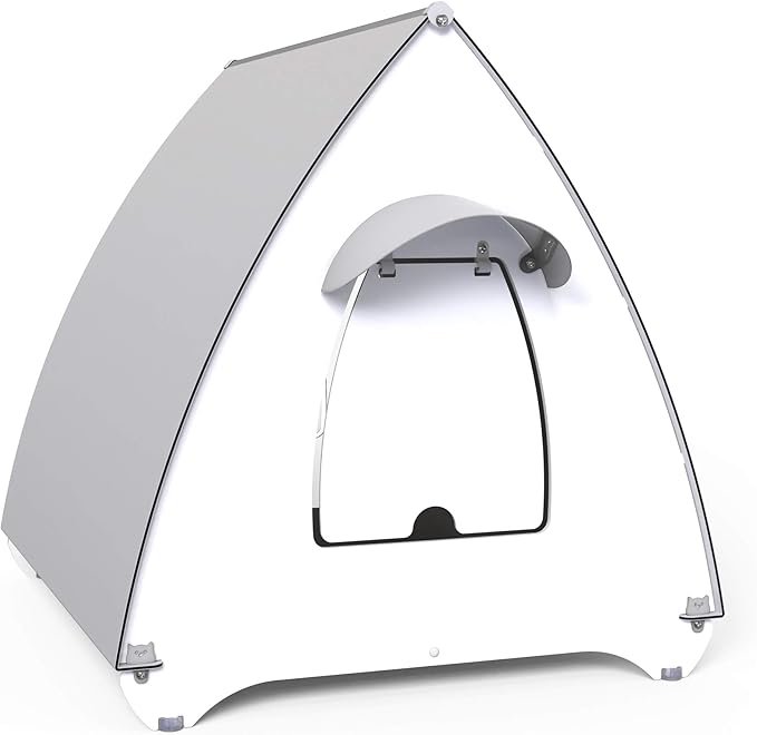 Mona Large Outdoor Cat House Outside Feral Cat shelter with 2 Flap Doors Included and Transparent Window, Easy Assembly.