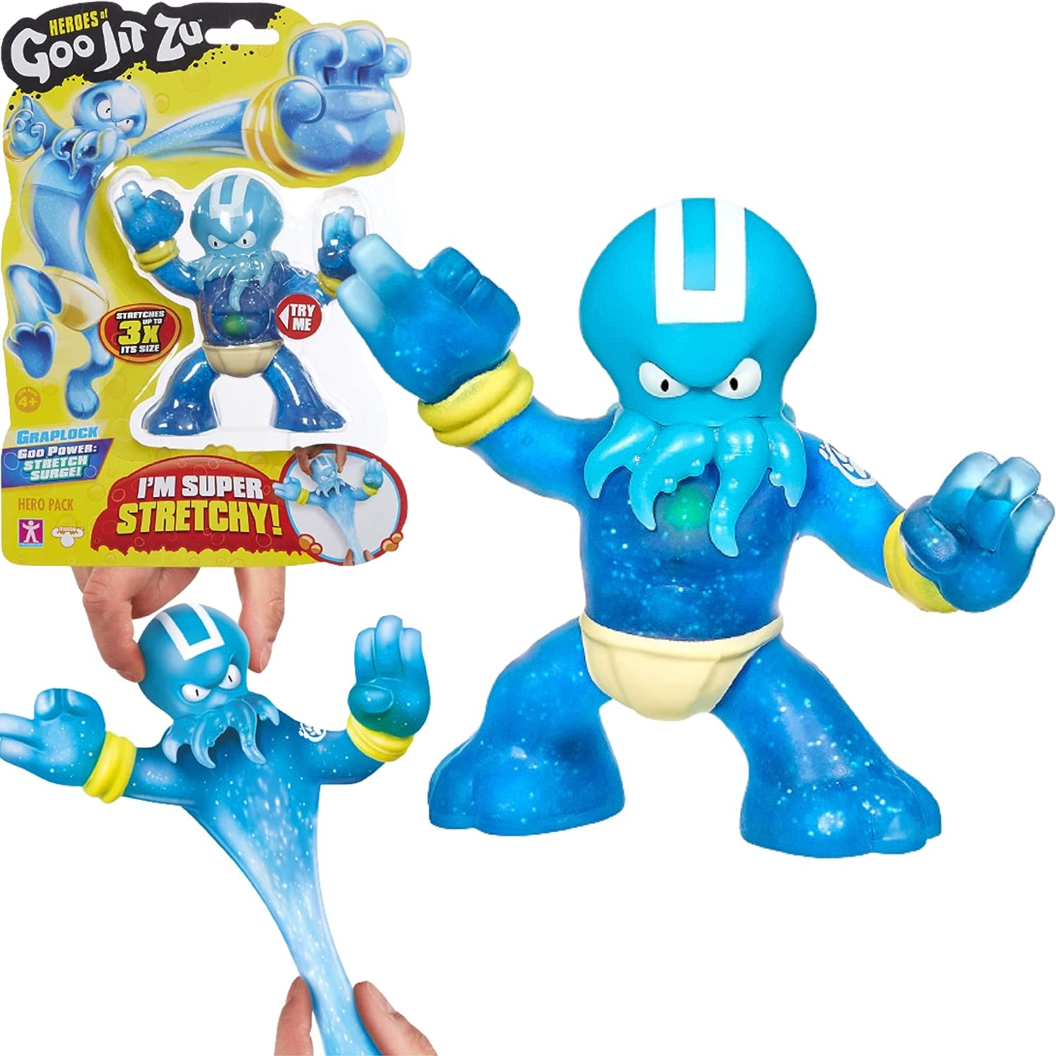 Heroes of Goo Jit Zu - Single Stretchy Octopus Action Figure, Hydro