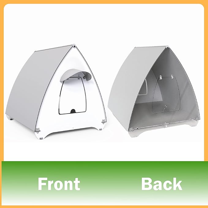 Mona Large Outdoor Cat House Outside Feral Cat shelter with 2 Flap Doors Included and Transparent Window, Easy Assembly.