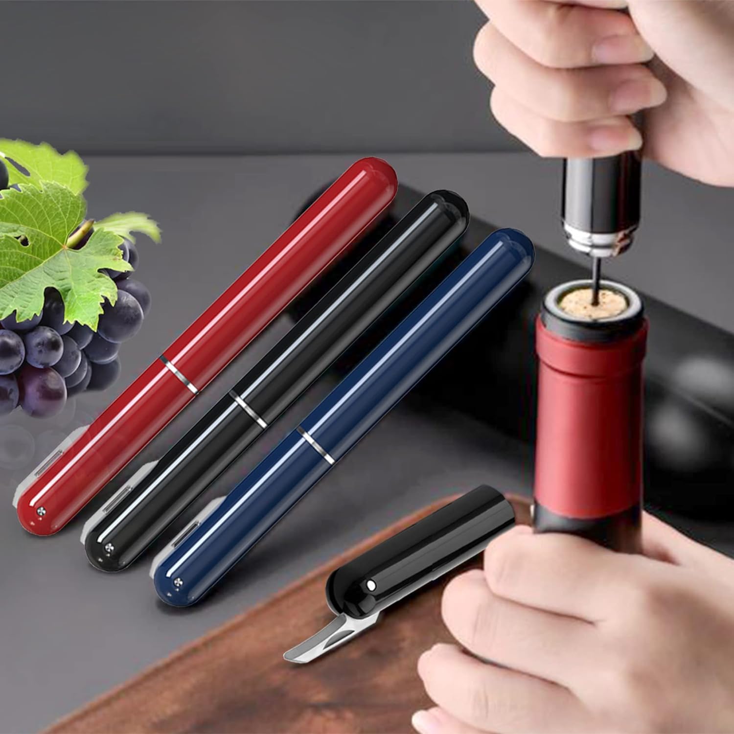 Pocket Wine Opener –Air pump Wine Bottle Opener with build in foil Cutter