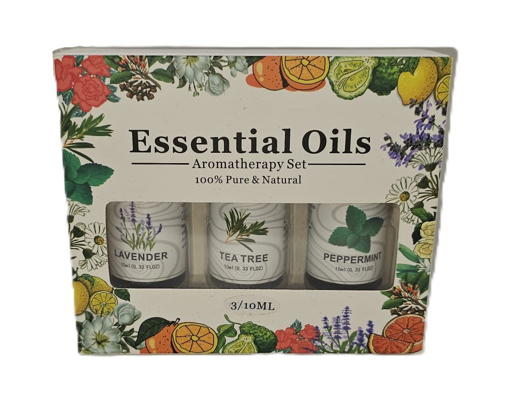 Essential Oils 3-Pack – Pure Therapeutic-Grade Oils for Aromatherapy, Relaxation, and Wellness