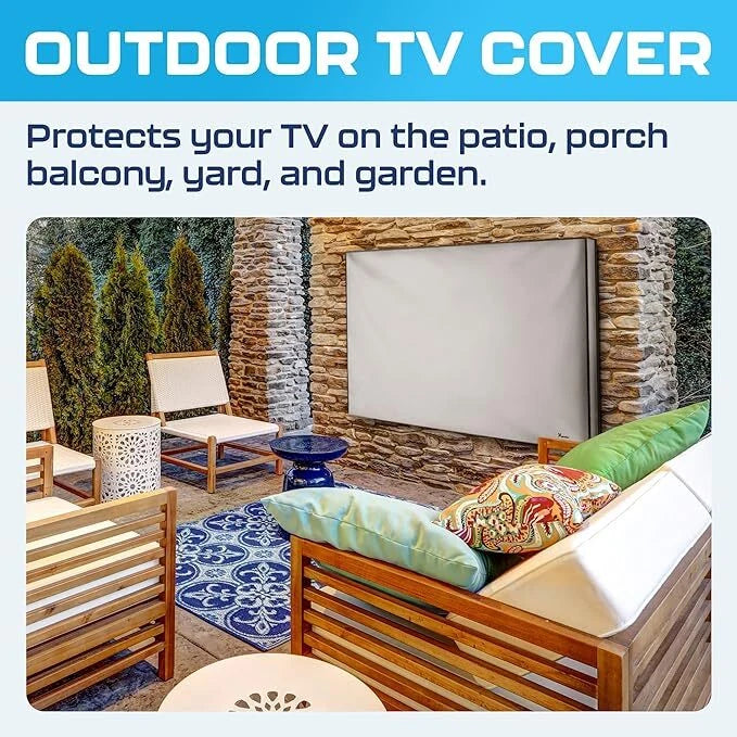 Outdoor TV Screen Protector Cover with Remote Placement – Water-Resistant & UV Block, Heavy-Duty for Weather Protection