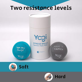 Yogi Stress Balls - Stress Ball with Finger Grip Strap, Stress Balls for Adults, Grip Strength Trainer Squeeze Balls, Anxiety Stress Relief, Fidget Handball, Squish Ball