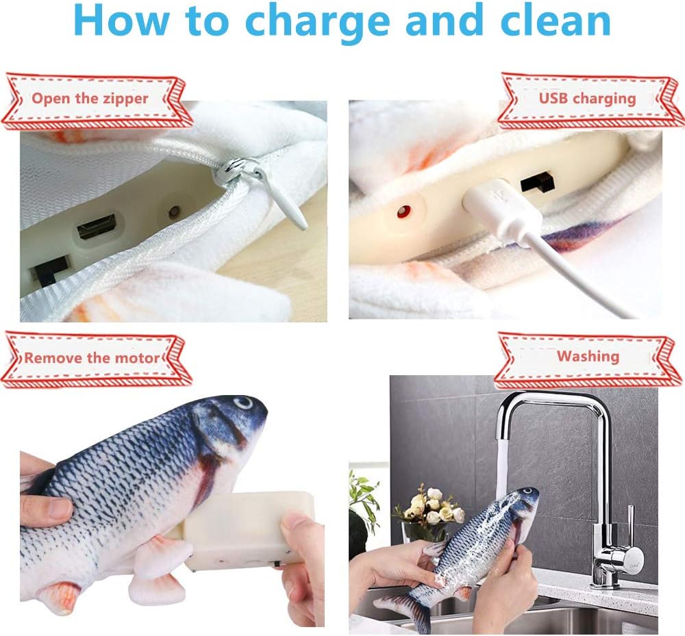 Wiggle Fish Catnip Toy - Interactive Plush Toy for Cats with Realistic Movements