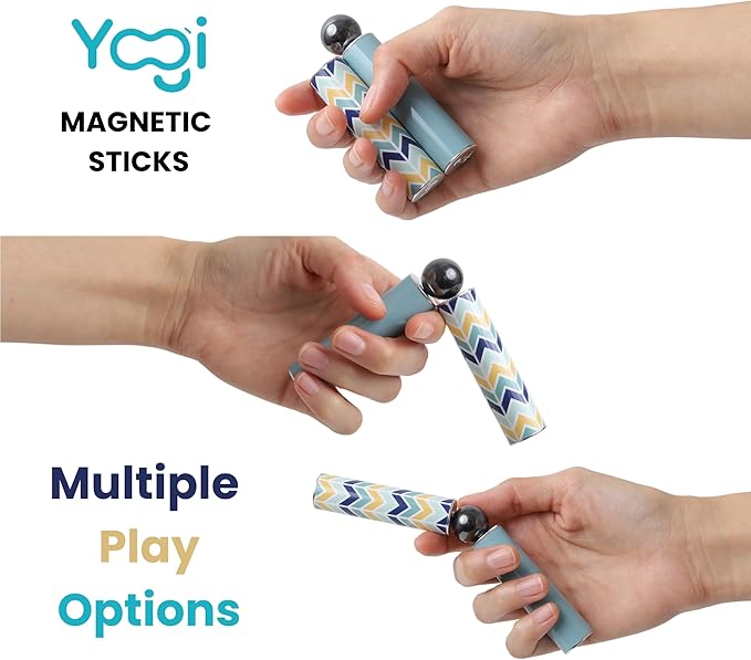 Yogi Magnetic Sticks - Premium Fidget Toys for Adults and Kids - Extremely Fun & Engaging, Uniquely Designed Magnetic Fidget Toy with Magnet Sticks and Ball, Ideal Desk Toy for Focus&Relaxation