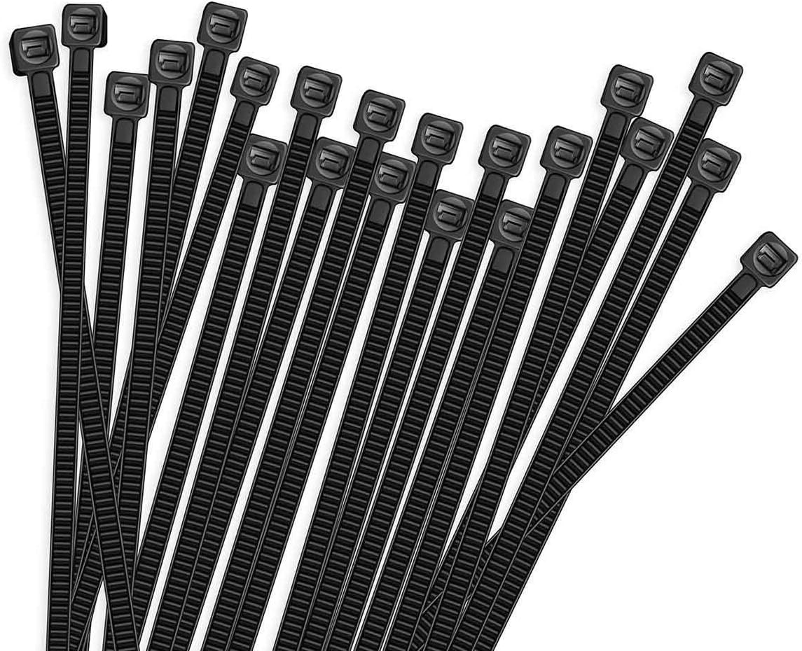 200 cable zip ties 8 & 4 inch Premium Plastic Wire Ties with 50 Pounds Tensile Strength, Self-Locking Black Nylon Tie Wraps for Indoor and Outdoor