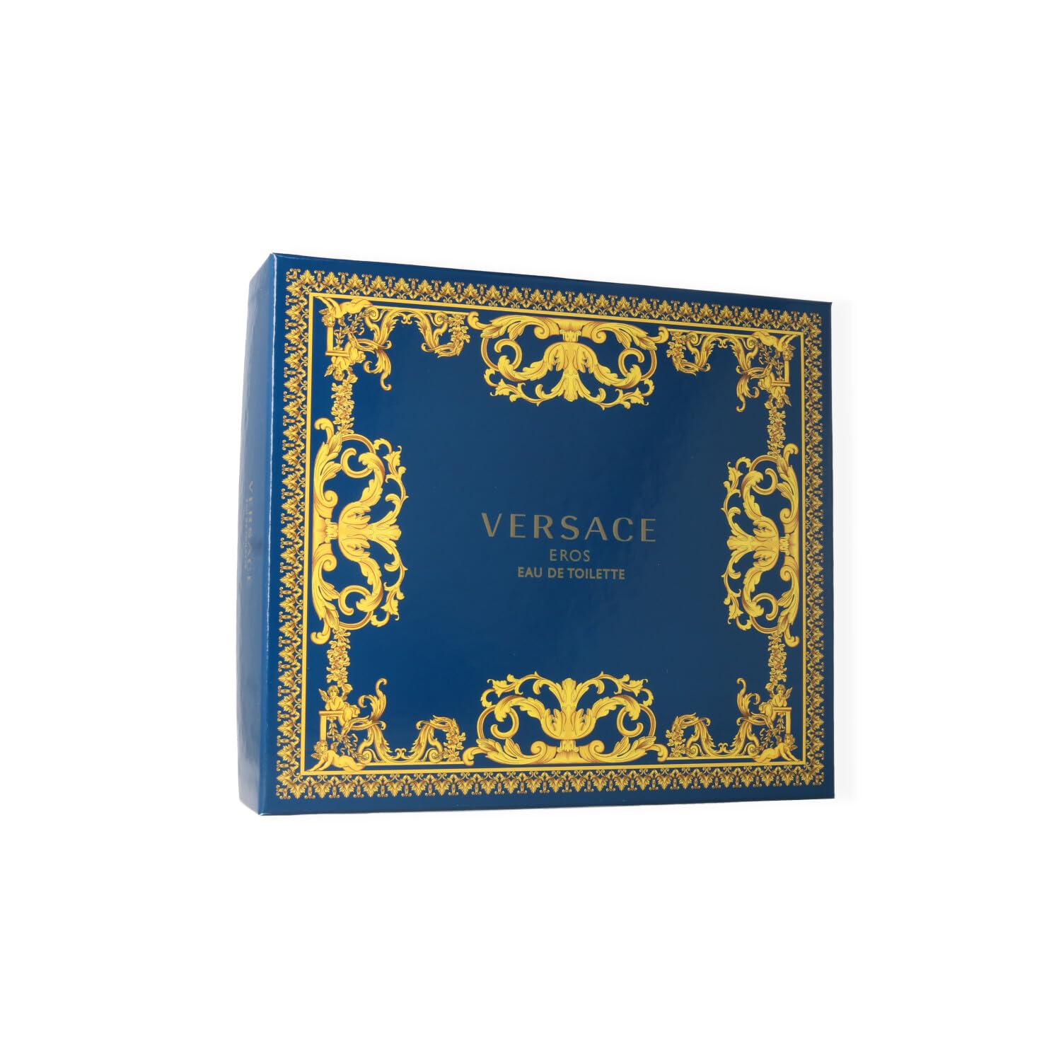 Versace Eros Men's 3 Pcs Gift Set: 3.4 Ounce EDT + 5 Ounce Versace Shower Gel + Mini Eros 0.33 Ounce - Hard Box