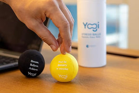 Yogi Stress Balls - Stress Ball with Finger Grip Strap, Stress Balls for Adults, Grip Strength Trainer Squeeze Balls, Anxiety Stress Relief, Fidget Handball, Squish Ball(3PACK)