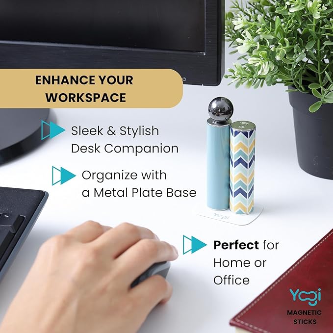 Yogi Magnetic Sticks - Premium Fidget Toys for Adults and Kids - Extremely Fun & Engaging, Uniquely Designed Magnetic Fidget Toy with Magnet Sticks and Ball, Ideal Desk Toy for Focus&Relaxation