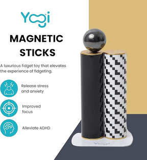 Yogi Magnetic Sticks - Premium Fidget Toys for Adults and Kids - Extremely Fun & Engaging, Uniquely Designed Magnetic Fidget Toy with Magnet Sticks and Ball, Ideal Desk Toy for Focus&Relaxation