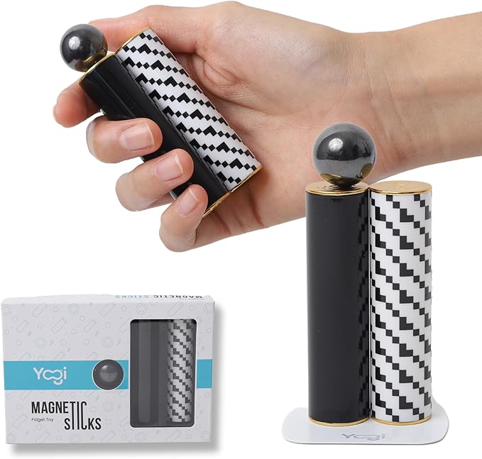 Yogi Magnetic Sticks - Premium Fidget Toys for Adults and Kids - Extremely Fun & Engaging, Uniquely Designed Magnetic Fidget Toy with Magnet Sticks and Ball, Ideal Desk Toy for Focus&Relaxation