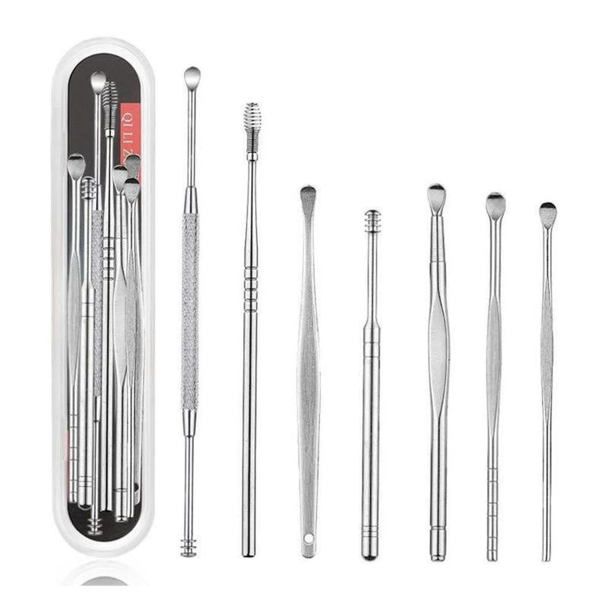 7PcsEar Wax Removal Kit Cleaning Tool Earwax Pick Cleaner Remover Curette T3W8