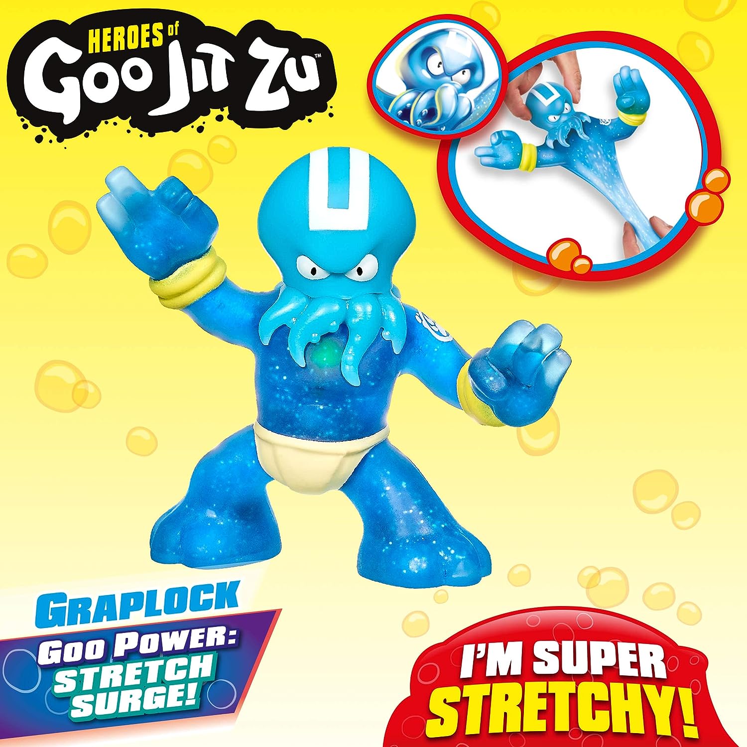 Heroes of Goo Jit Zu - Single Stretchy Octopus Action Figure, Hydro