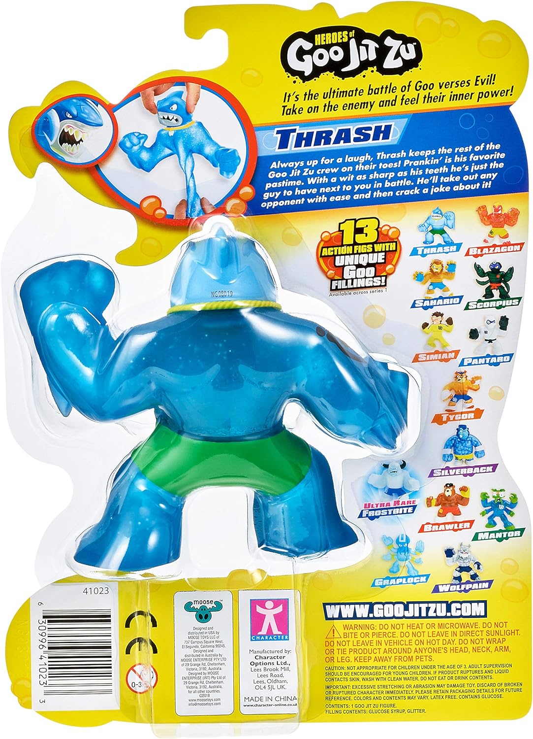 Heroes of Goo Jit Zu - Single Stretchy Shark Action Figure, Thrash