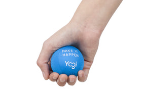 Yogi Stress Balls - Stress Ball with Finger Grip Strap, Stress Balls for Adults, Grip Strength Trainer Squeeze Balls, Anxiety Stress Relief, Fidget Handball, Squish Ball (Blue and green)