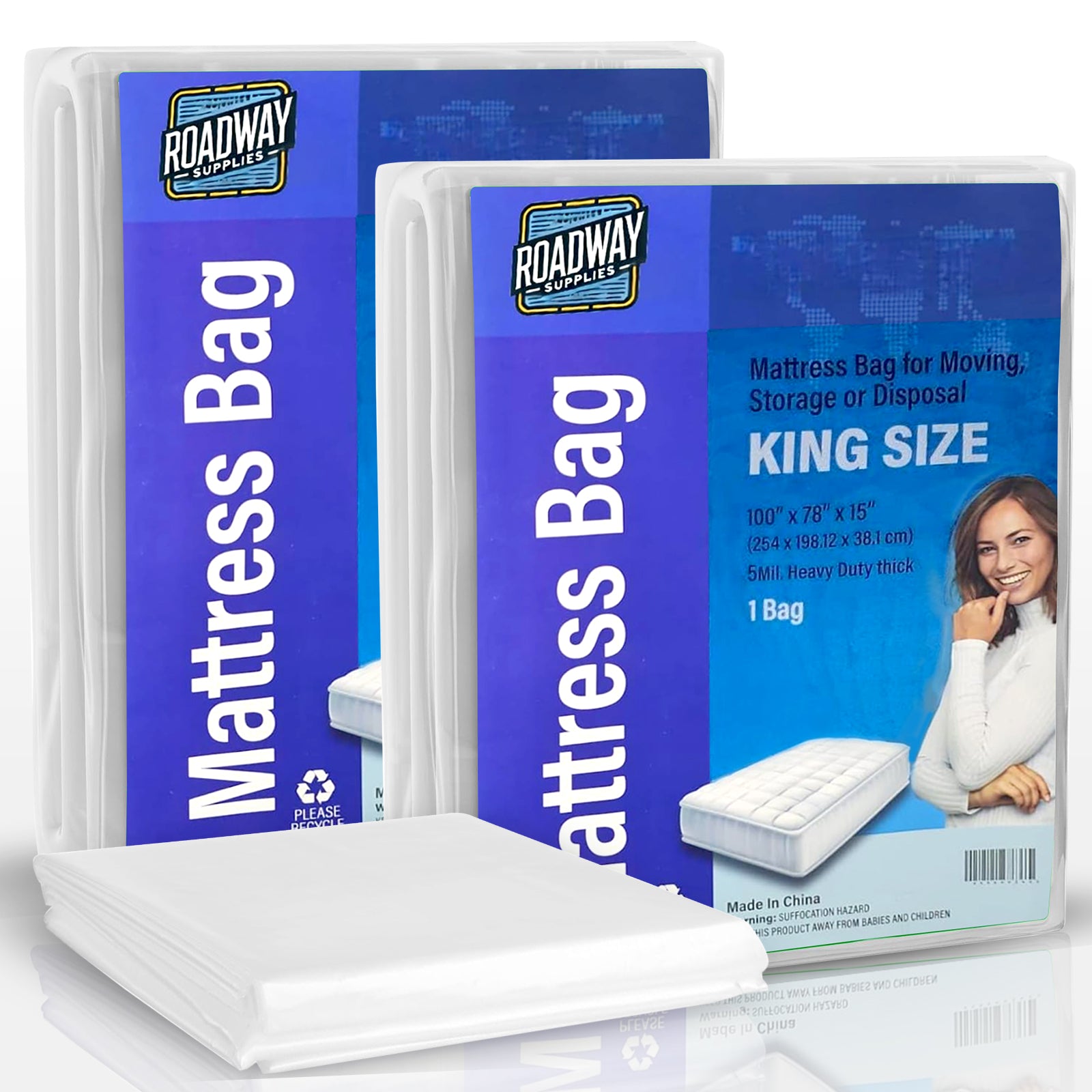 Super Heavy Duty 5 Mil Twin Mattress Bag for Moving, Storage & Disposal - Durable Cover