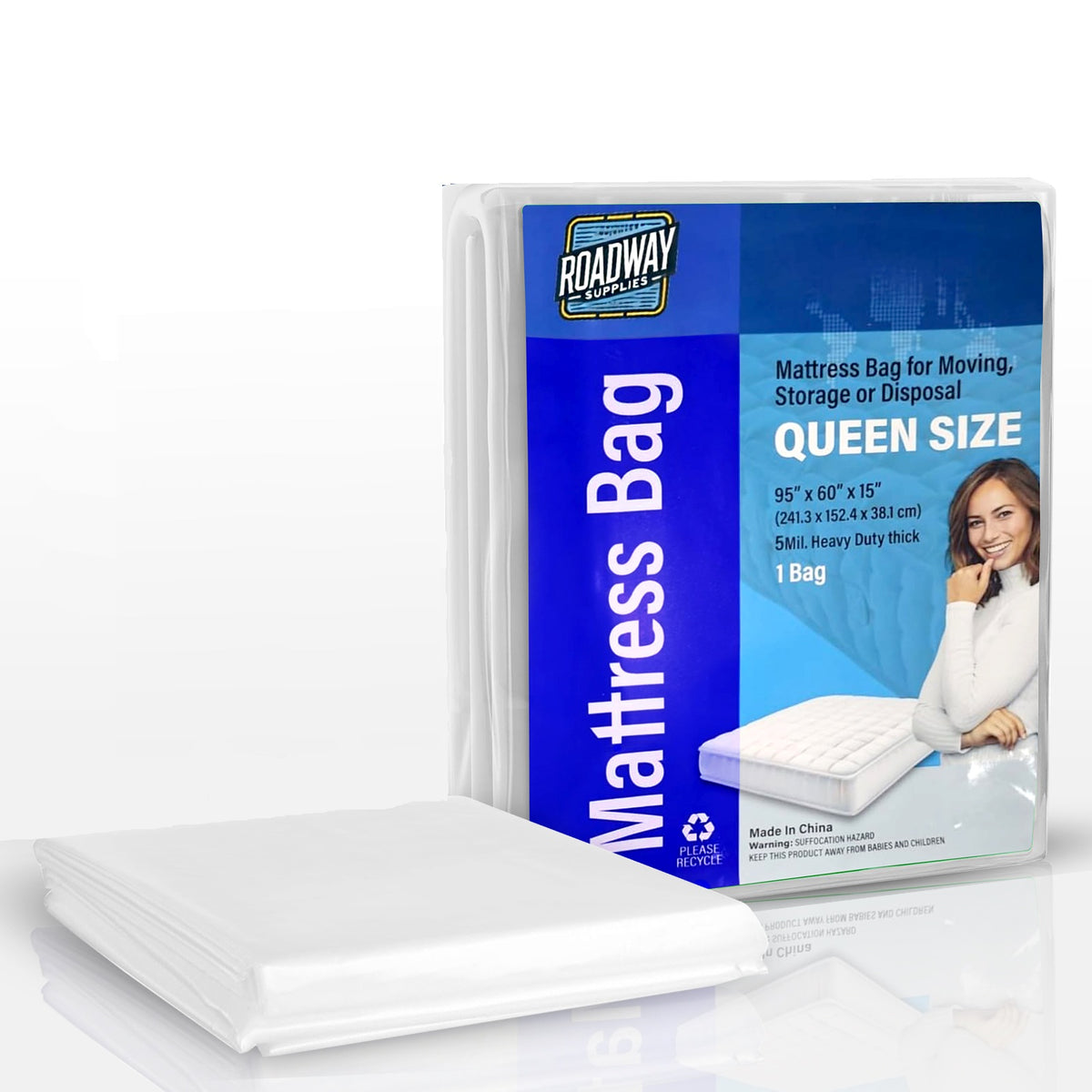Super Heavy Duty 5 Mil Twin Mattress Bag for Moving, Storage & Disposal - Durable Cover