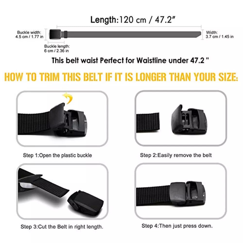 Casual Men’s Nylon Belt with Plastic Cam Buckle – Green Tactical Belt for Everyday Work, Study, and Outdoor Use