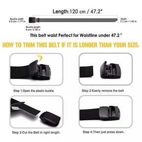 Casual Men’s Nylon Belt with Plastic Cam Buckle – Green Tactical Belt for Everyday Work, Study, and Outdoor Use