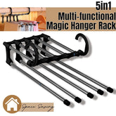 5-in-1 Multi-Function Stainless Steel Pants Rack & Wardrobe Magic Hanger