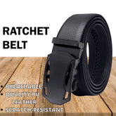 Men's Microfiber Leather Ratchet Belt with Adjustable Automatic Buckle – Stylish & Durable