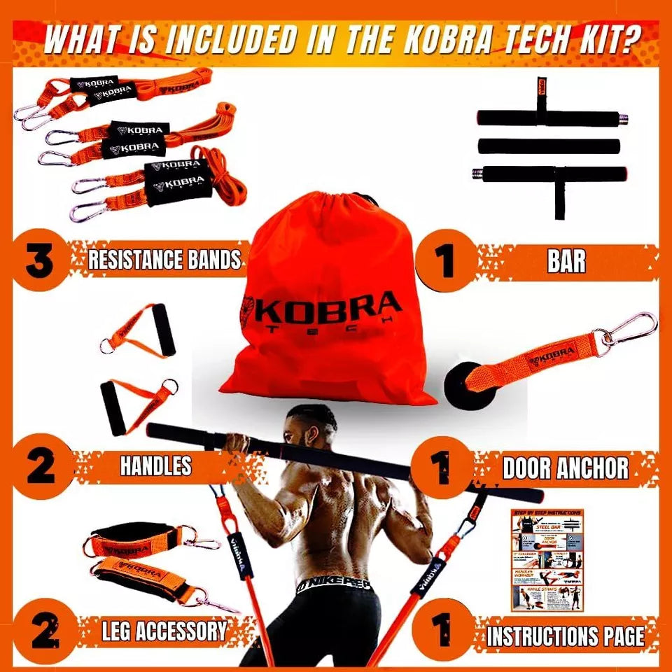 Kobra Tech Resistance Bands Set + Bar